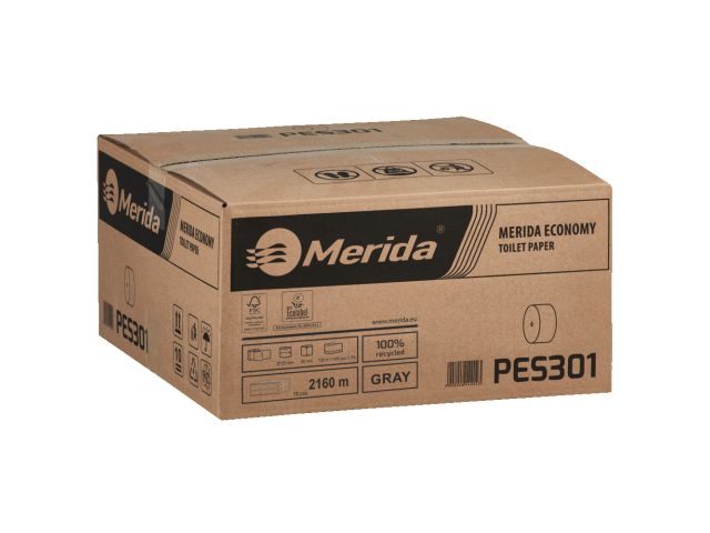 MERIDA ECONOMY roll toilet paper without a core, grey 12 cm, 1-ply, 125 m (18 rolls / carton)